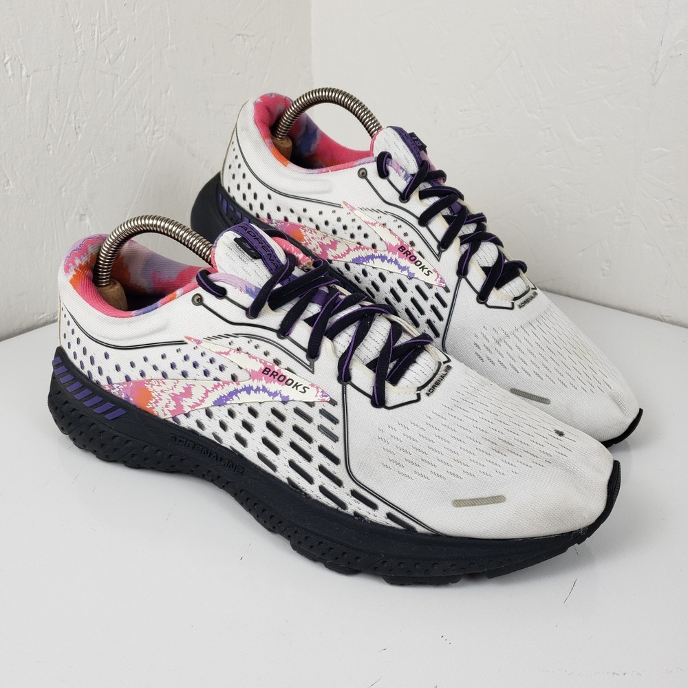 Brooks Women's White Black Pink Purple Athletic Running Shoes